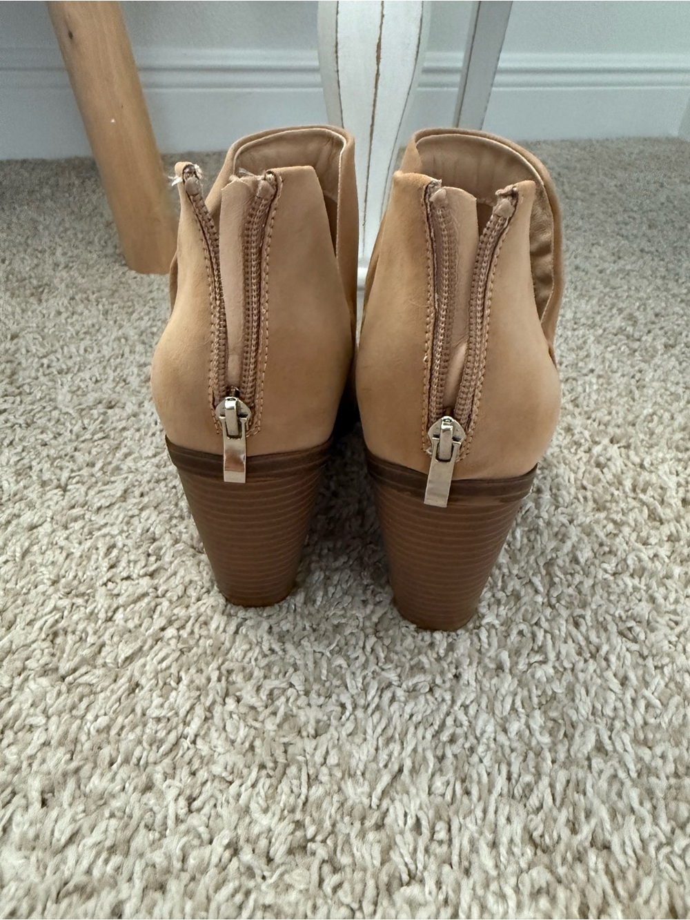 Tan Suede Pointed Cowgirl Ankle Boots - Picture 9 of 11